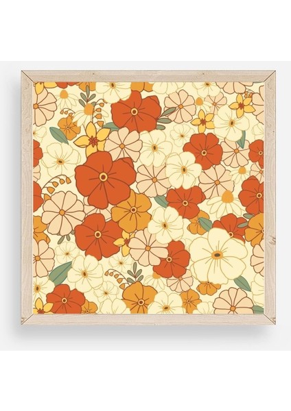 Çiçek Ahşap Çerçeveli Tablo