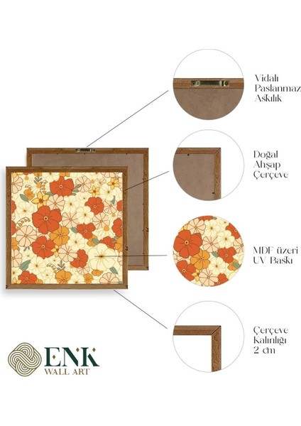 Çiçek Ahşap Çerçeveli Tablo fırsatları