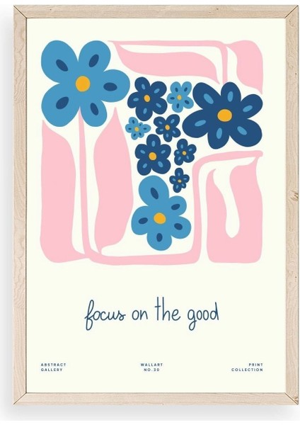 Çiçekler Ahşap Çerçeveli Tablo