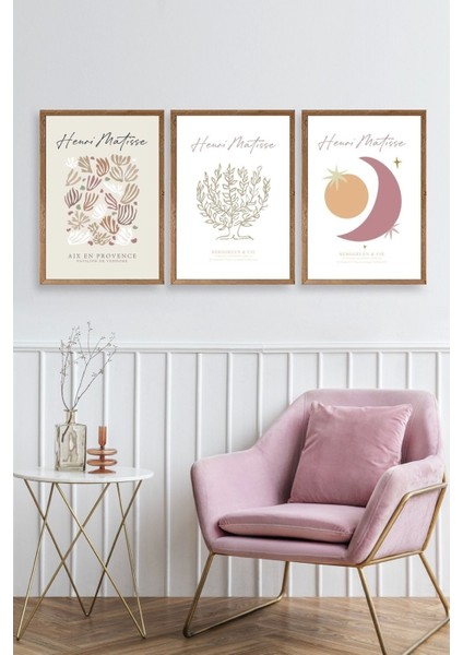 Matisse Üçlü Ahşap Çerçeveli Tablo fiyatları