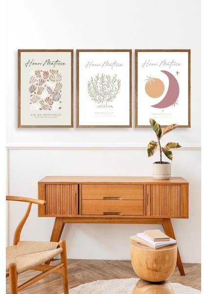 Matisse Üçlü Ahşap Çerçeveli Tablo modelleri