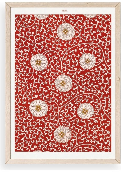 Çiçekler Ahşap Çerçeveli Tablo