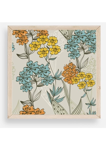 Çiçek Ahşap Çerçeveli Tablo