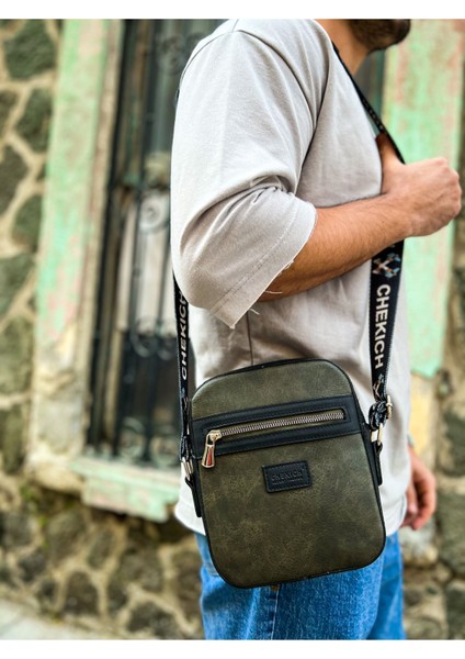 CH102 - Stealht Kare Erkek Çanta Sıyah / Hakı