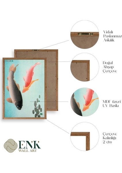 Ohara Koson Ahşap Çerçeveli Tablo fırsatları