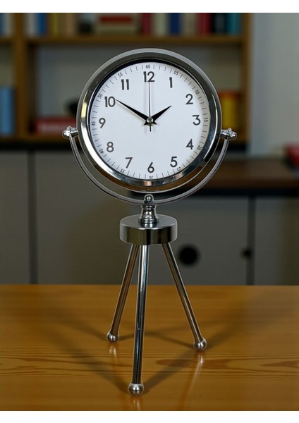 Zentime Krom Şık Üç Ayaklı Masa Saati