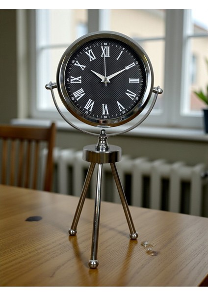 Zentime Krom Şık Üç Ayaklı Masa Saati