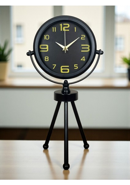 Zentime Siyah Zarif Üç Ayaklı Masa Saati