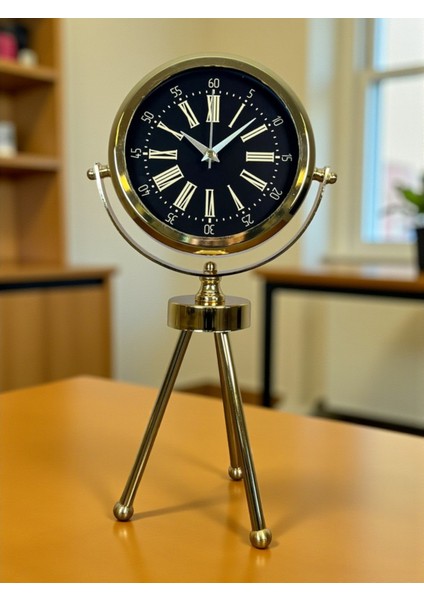 Zentime Gold Lüks Üç Ayaklı Masa Saati