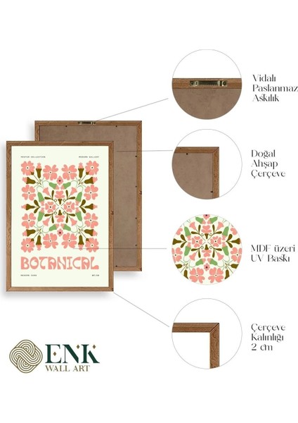 Botanik Üçlü Ahşap Çerçeveli Tablo fırsatları