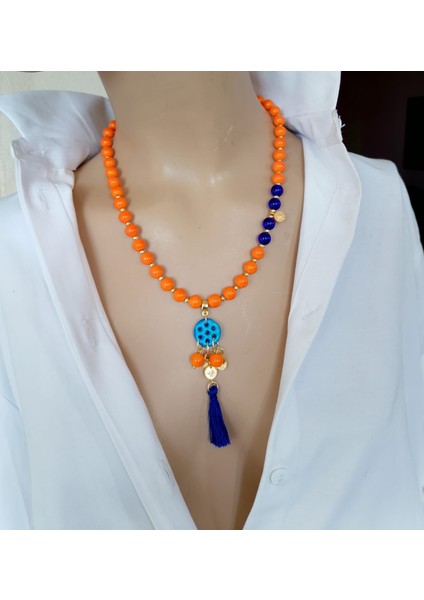 Mardin Gölgesi Cam Boncuk Süryani Nazar Taşı Tasarım Kolye Farklı Renkler fiyatları