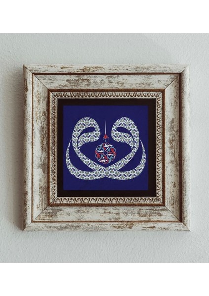 Vav Desenli Çerçeveli Taş Tablo , Çerçeveli Taş Duvar Dekoru