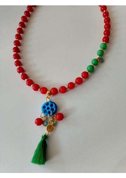 Mardin Gölgesi Cam Boncuk Süryani Nazar Taşı Tasarım Kolye Farklı Renkler fiyatları