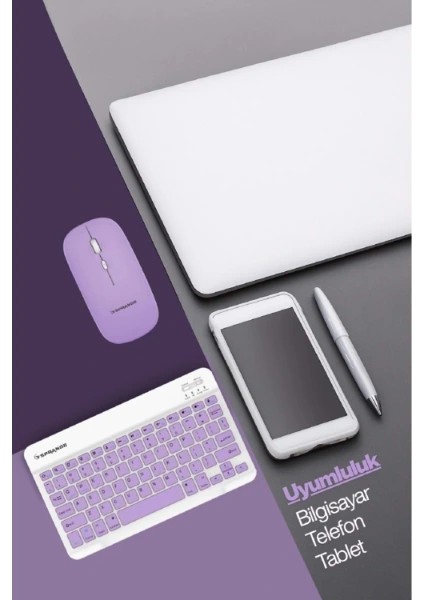 Mor Kablosuz Klavye ve Mouse Seti fırsatları