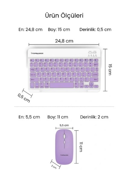 Mor Kablosuz Klavye ve Mouse Seti indirimleri
