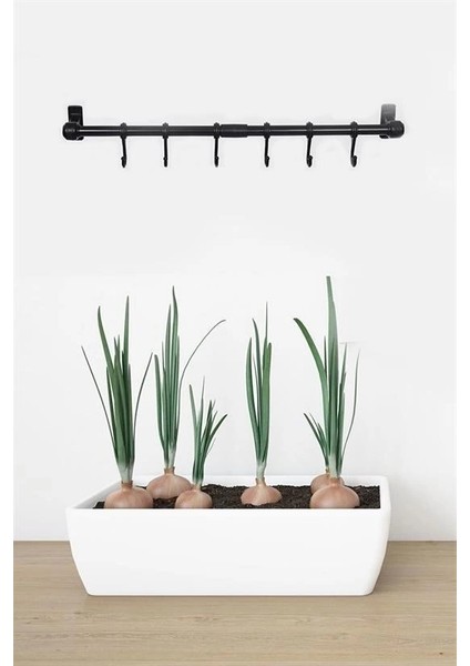 Duvara Monte Edilen 6 Kancalı Dekor Kaşıklık ve Kupa Askısı