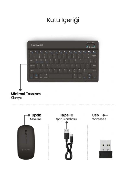 Siyah Kablosuz Klavye ve Mouse Seti fırsatları