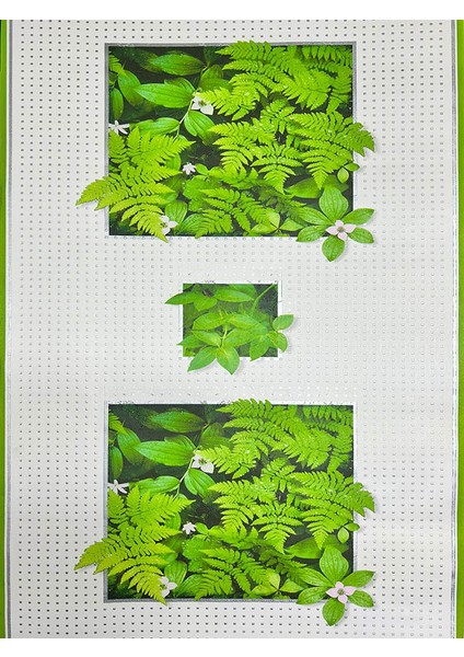 Beyaz Yeşil 3D Yaprak Desen Ucuz Duvar Kağıdı 53013