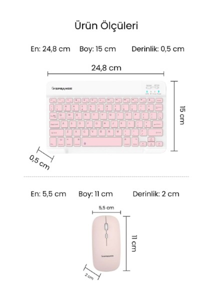 Pembe Kablosuz Klavye ve Mouse Seti modelleri