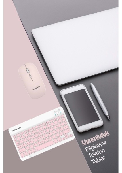 Pembe Kablosuz Klavye ve Mouse Seti indirimleri