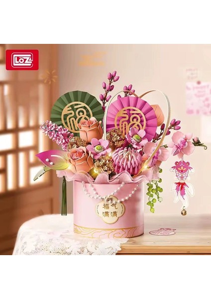 LZ-1964 Pembe Ebedi Çiçek Sanat Kovası 1158 Parça Block Oyuncak fiyatları