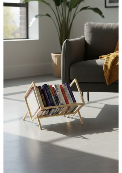 Kitaplık Dergilik Sehpa Üstü Masaüstü Düzenleyici Raf 50 cm