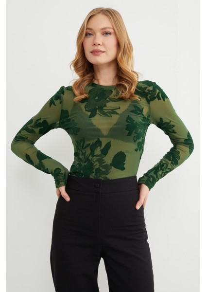 Çiçek Desenli Transparan Bluz fiyatları