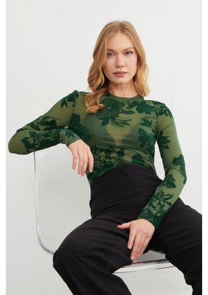 Çiçek Desenli Transparan Bluz modelleri