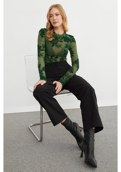 Çiçek Desenli Transparan Bluz fırsatları