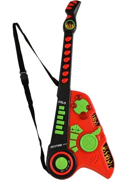 LED Işıklı Melodili Askılı Müzikli Gitar