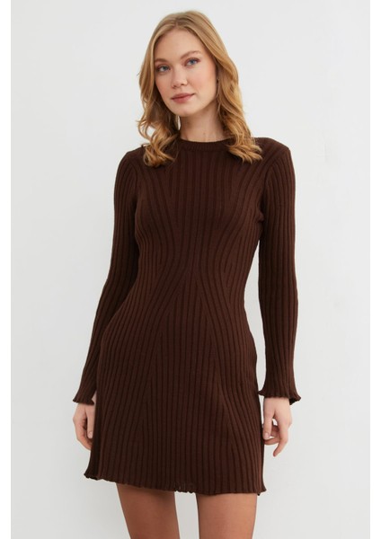 Basic Kol Detaylı Triko Mini Elbise modelleri