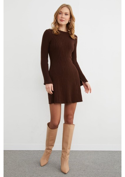 Basic Kol Detaylı Triko Mini Elbise fırsatları