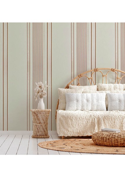 Bordo Krem Parlak Çizgili Ucuz Duvar Kağıdı 773378 indirimleri