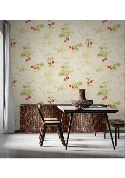 Kiraz Desen Ucuz Duvar Kağıdı 53122 fırsatları