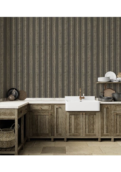 Çizgili Buğday Desen Ucuz Duvar Kağıdı 48043 fiyatları