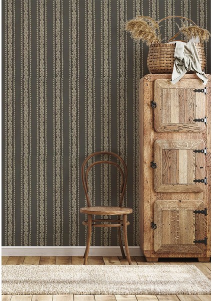 Çizgili Buğday Desen Ucuz Duvar Kağıdı 48043 fırsatları