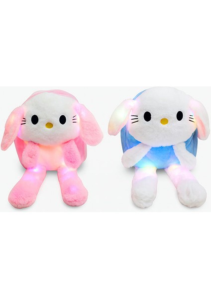 Işıklı Peluş Oynar Kulaklı My Melody ve Cinnamoroll Sırt Çantası modelleri