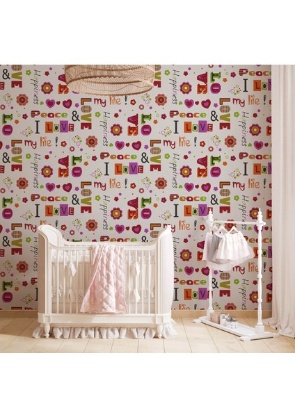 Renkli Yazılı Ucuz Duvar Kağıdı 55940 fiyatları