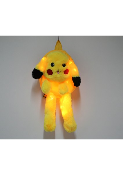 Peluş Işıklı Oynar Kulaklı Pikachu Sırt Çantası modelleri
