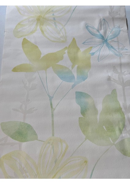 Sulu Boya Çiçek Desenli Duvar Kağıdı 53351