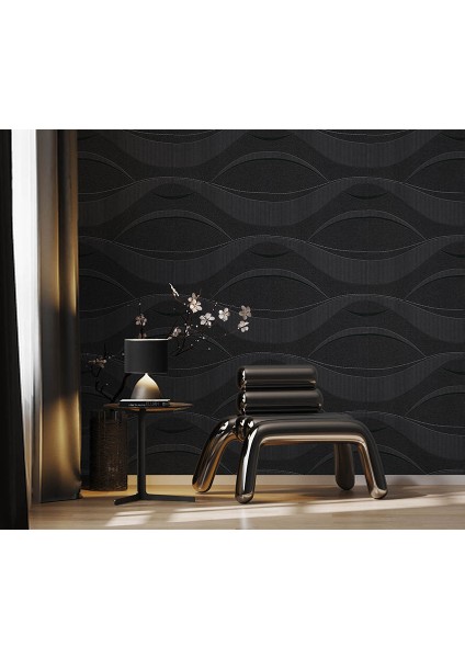 Siyah Beyaz Desenli Ucuz Duvar Kağıdı 53877