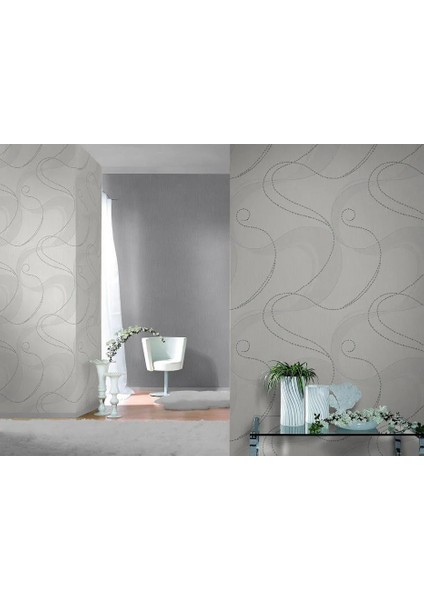 Dalga Çizgili Simli Desen Duvar Kağıdı 53703 fiyatları