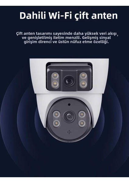 Çift Ekranlı Kablosuz Wifi Iç Mekan Güvenlik Kamerası – Tavana Monte Edilen Kurulum, Zahmetsiz Kurulum Için Delme Gerektirmez. 8 Megapiksel Çözünürlük ve Sıfır Kör Nokta Özelliğine Sahiptir indirimleri