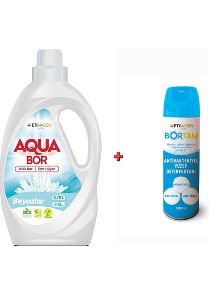 Doğal Mineralli Beyazlar Için Sıvı Çamaşır Deterjanı Sıvı 1*2.15L 33 Yıkama+ Dezenfektan