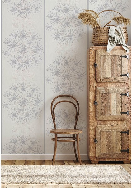 Beyaz Gri Çiçek Desen Ucuz Duvar Kağıdı 53697 fiyatları