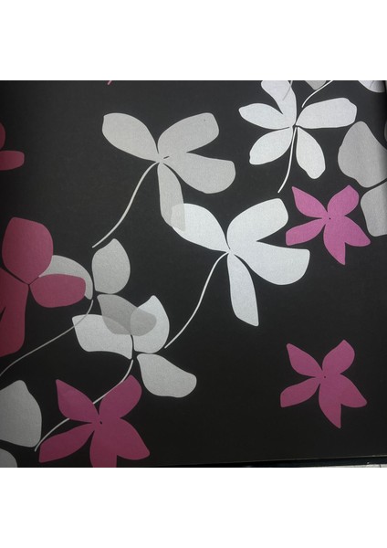 Siyah Pembe Gümüş Desen Duvar Kağıdı 112027