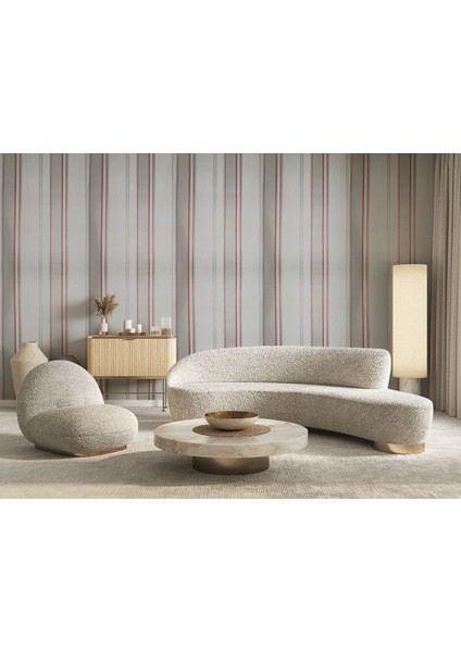 Krem Turuncu Çizgi Desen Ucuz Duvar Kağıdı 53727