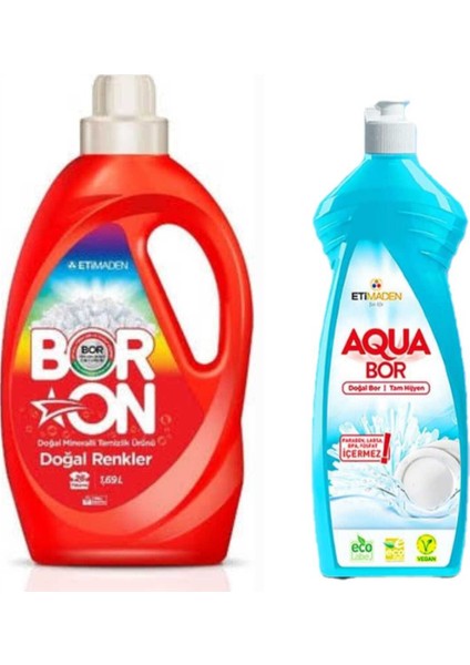 Doğal Mineralli Çamaşır Deterjanı Renkliler Için 26 Yıkama+ 1 Adet 650 ml Bulaşık Deterjanı