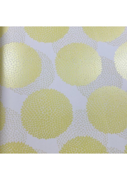 Beyaz Sarı Çiçek Desenli Duvar Kağıdı 3018