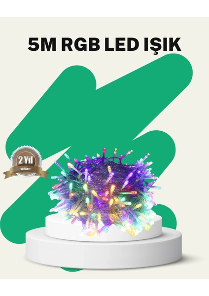 Bfs 50’li LED Şeffaf Kablolu 5 M Aydınlatma Işık Süsleme LED